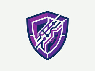 Naklejka premium Digital Shield Security Network Icon Data Protection Protection Emblem