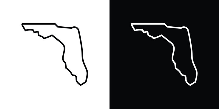 Florida map icon vector graphic kit