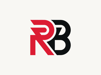 Obraz premium Bold Red And Black Initials RB Logo Design