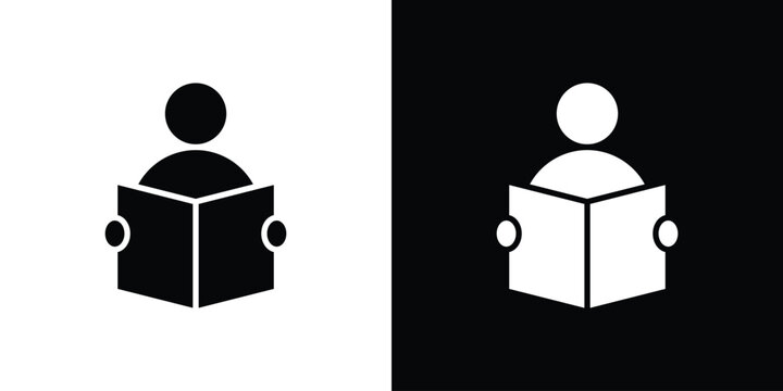 Book open reader icon for creative projects