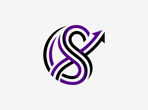 Ambigram Logo With Upward Arrow Symbolizing Growth And Success