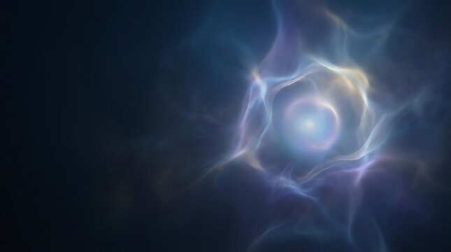 Abstract glowing blue cosmic nebula with ethereal energy light