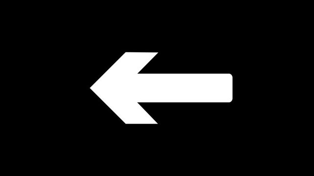 Left Arrow Icon Animation, Back Navigation Symbol, Previous Direction Pointer, UI Navigation Button, Return Arrow, Modern Interface Motion Graphic
