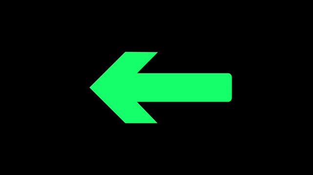 Left Arrow Icon Animation, Back Navigation Symbol, Previous Direction Pointer, UI Navigation Button, Return Arrow, Modern Interface Motion Graphic