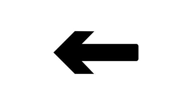 Left Arrow Icon Animation, Back Navigation Symbol, Previous Direction Pointer, UI Navigation Button, Return Arrow, Modern Interface Motion Graphic