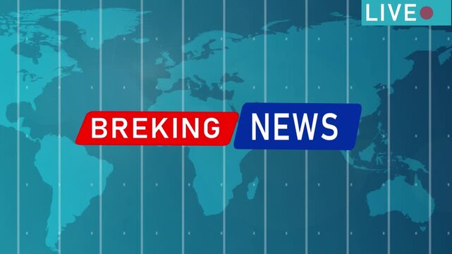 Breaking News Template intro for TV broadcast news show program with breaking news text and badge, caber and futuristic style