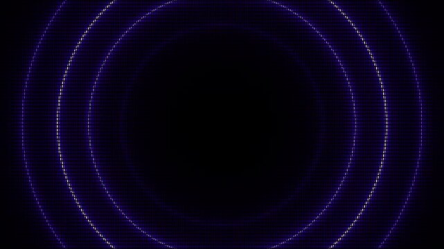 Animated abstract technology random dots and grid on black background. Loop background. Led halftone and moire effect
