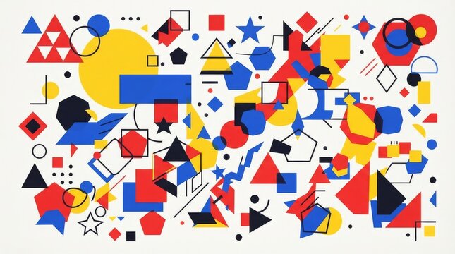 Colorful abstract geometric shapes pattern with geometric abstract colorful triangles elements