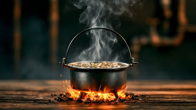 Small Cauldron Bubbling with Murky Potion
