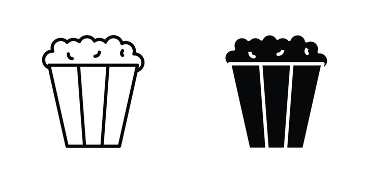 Popcorn icon editable designs bundle
