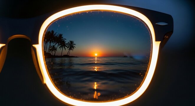 Sunglasses sunset reflection