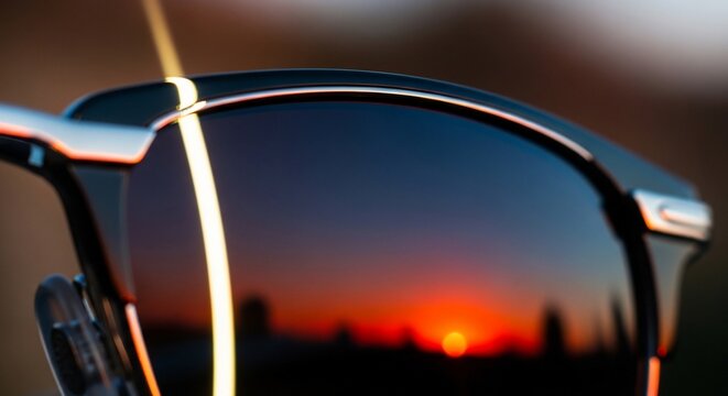 Sunglasses sunset reflection