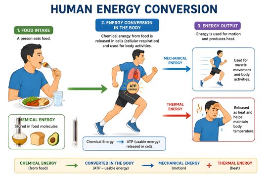 Human Metabolism and Energy Transformation Science Graphic