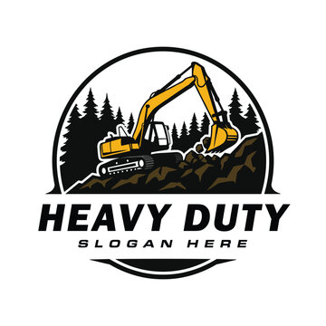 Illustration of Excavator Heavy Duty Vehicle Design Vector Illustration