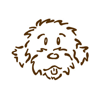 Ilustraci&oacute;n perro peludo simple lineal