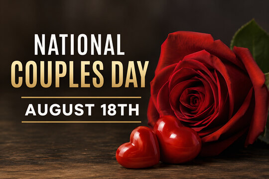 National Couples Day August 18th Red Rose and Hearts