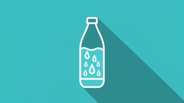 A minimalist illustration of a reusable water bottle representing hydration, sustainability, healthy habits, clean drinking water, fitness, and eco-friendly daily living.

