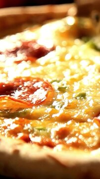 Delicious Pepperoni Pizza With Melting Cheese Close Up