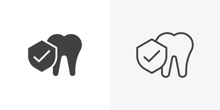 Dental insurance icon flat illustrations group