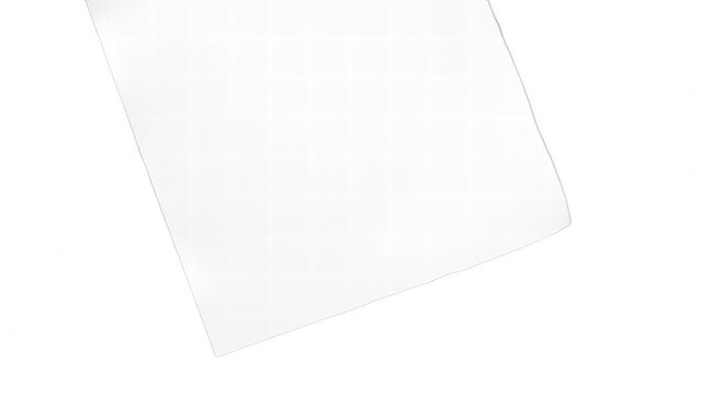 Blank white paper corner isolated on black background