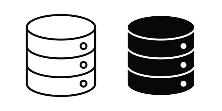 Cylinder database icon thin line symbol pack