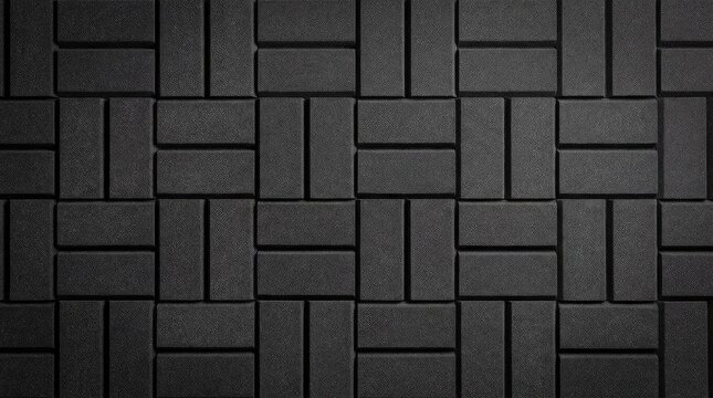 Grey interlocking geometric stone paving blocks.