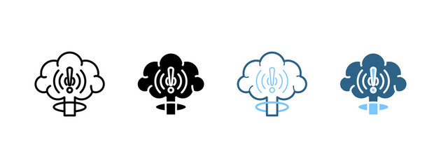 Nuclear Explosion Alert icon set multi style © SARMANICON