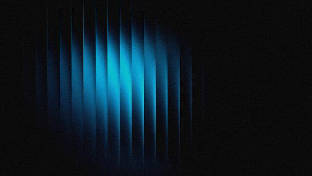 Abstract vertical blue light streaks on black background for tech banner