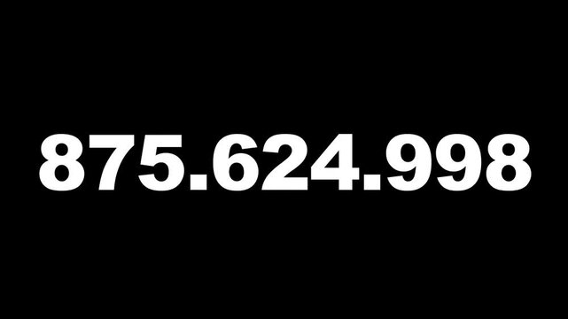 Digital Number Counter Increasing to One Billion