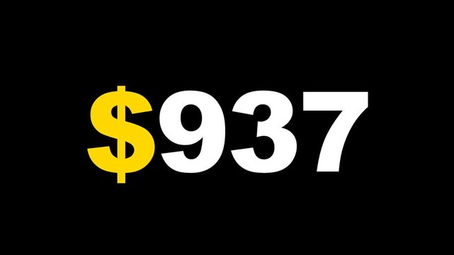 Dollar Counter Increasing to One thousand