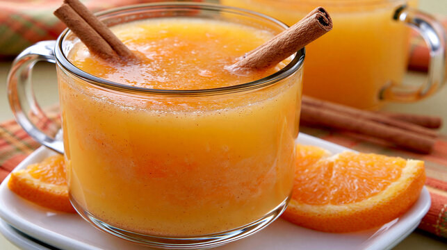 Fresh orange smoothie or juice with cinnamon sticks cinnamon smoothie beverage breakfast