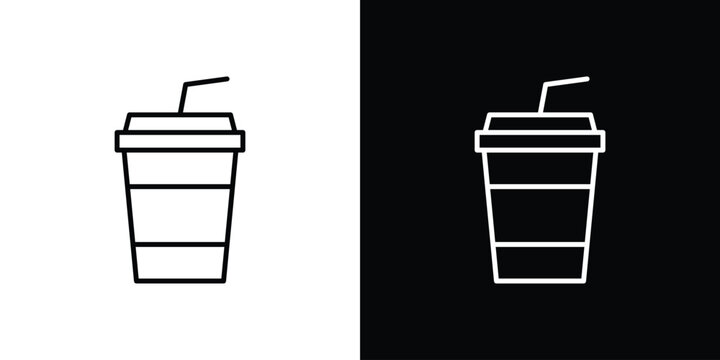 Paper cup icon thin line symbol series. EPS10