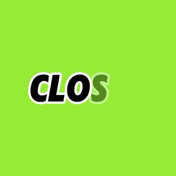 Animated closed sign text label on a light green background motion design business store shop motion design business store shop