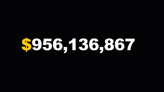Dollar Counter Increasing to One Billion