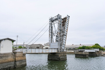 Fototapeta premium 日本で唯一の現役鉄道用可動橋である末広橋梁
