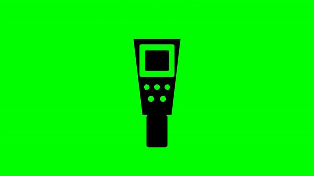 Handheld PDA scanner icon for logistics inventory on green screen