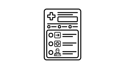 Fototapeta premium Doctor patient medical record icon outline, healthcare consultation document