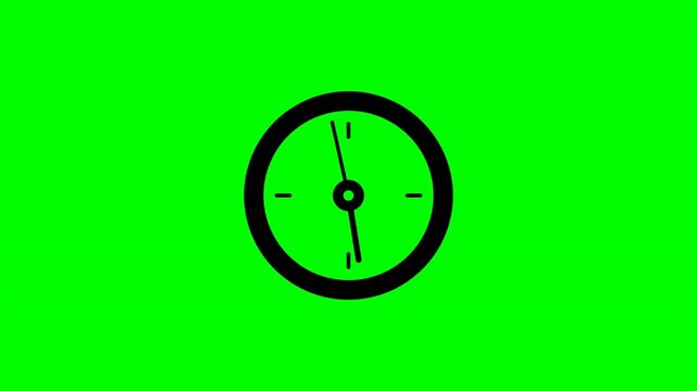 Delivery truck compass and clock icon for logistics on green screen