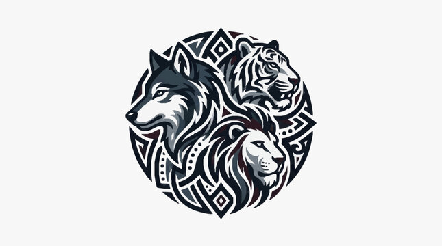 Celtic Wolf Lion Symbol Artwork.