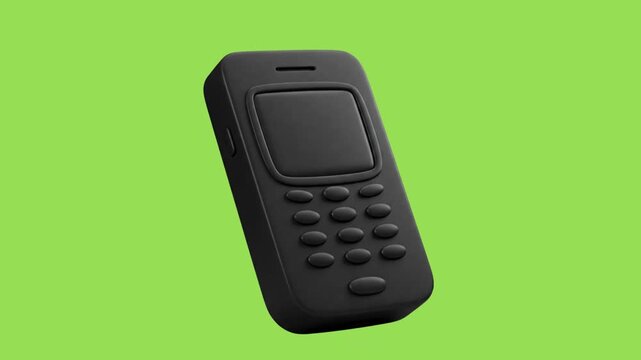 3d icon animation of a dumb phone