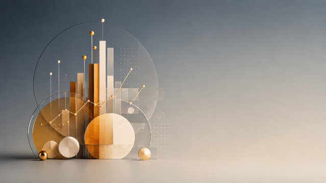 Growth of the stock market in a clean modern digital concept illustration