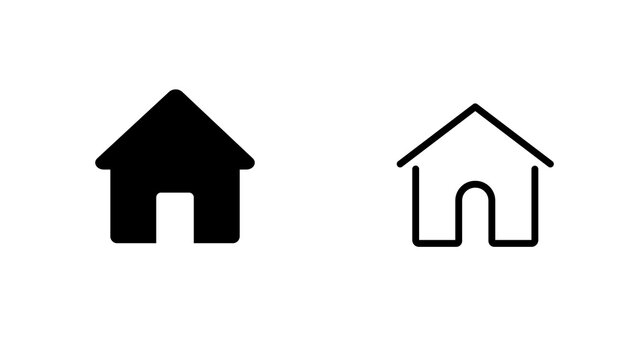 Minimal home icon isolated on transparent background. Modern house PNG symbol for websites, apps, real estate, navigation, UI, branding and graphic design projects.