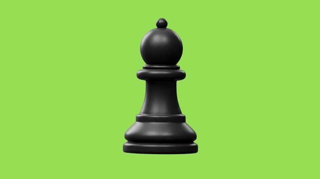 3d icon animation of a chess bishop