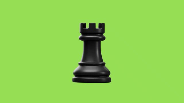3d icon animation of a chess rook