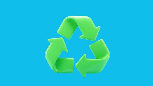 3d icon animation of a recycle sign