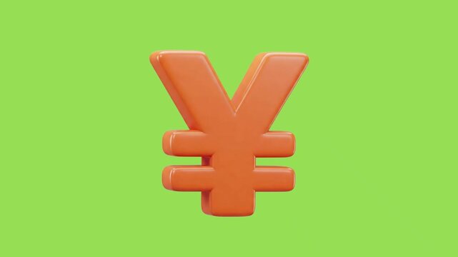 3d icon animation of a yuan yen currency sign