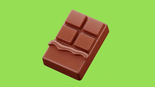 3d icon animation of a chocolate bar