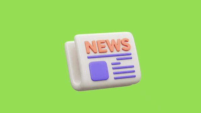 3d icon animation of a newspaper