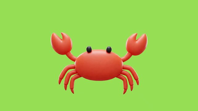 3d icon animation of a crab