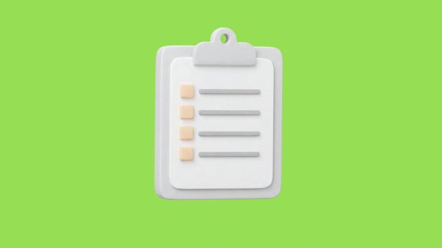 3d icon animation of a task clipboard
